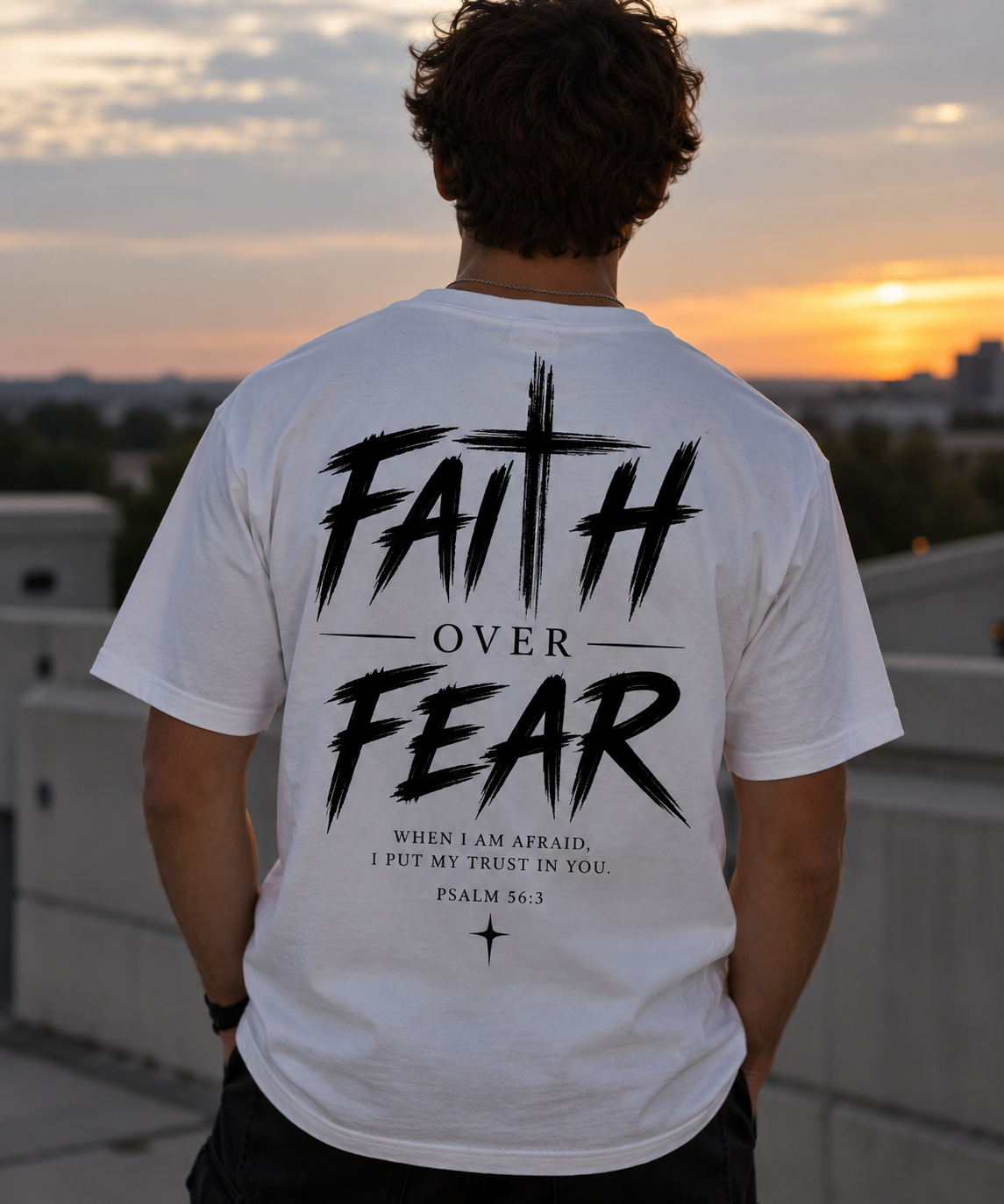 Faith over fear white t shirt
