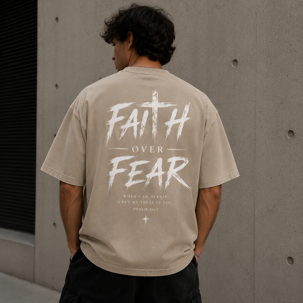 Faith Over Fear - Khaki Ash